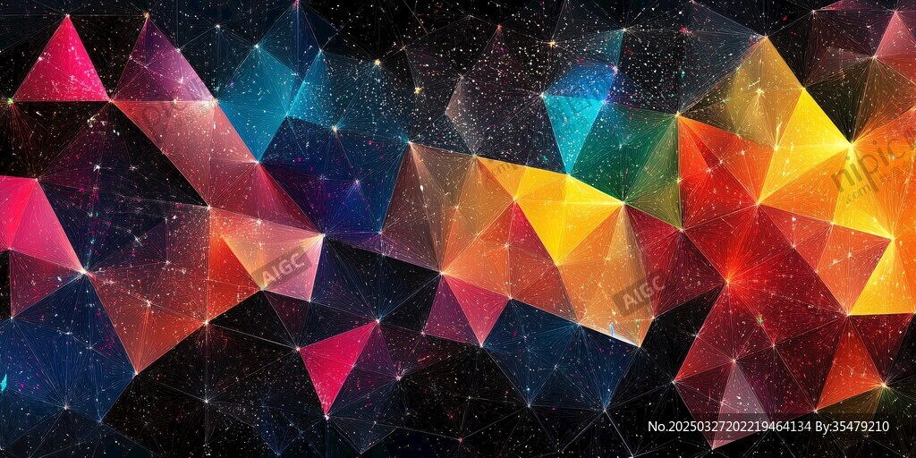 多彩几何星空抽象背景图