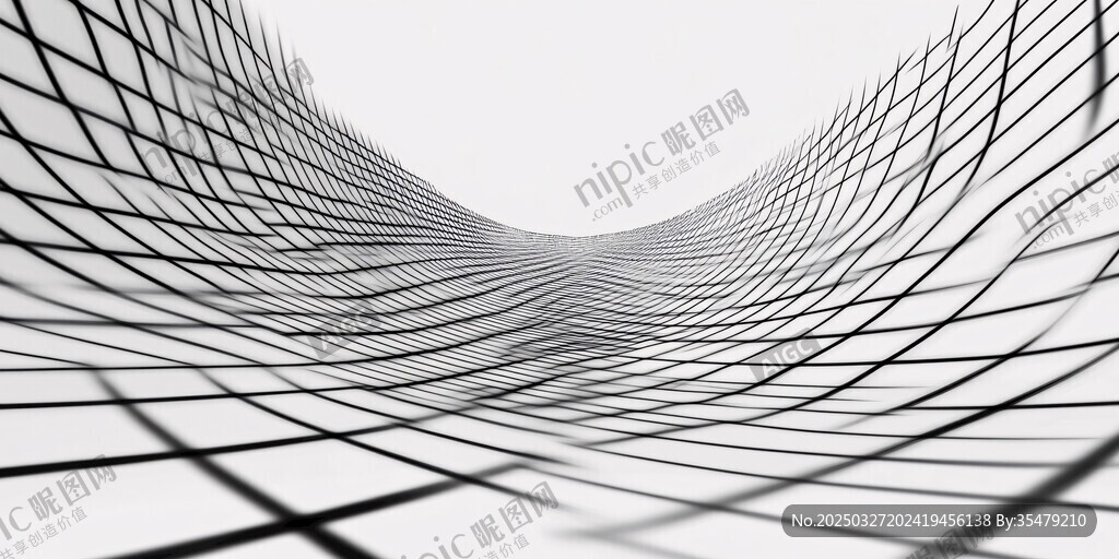 黑白线条构成的空间隧道