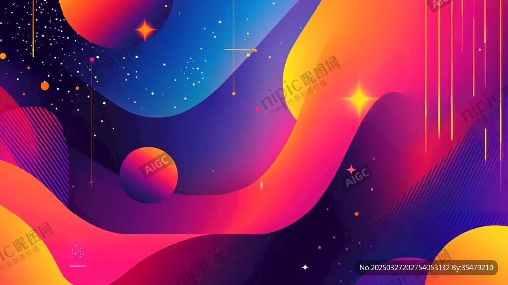 梦幻绚丽的宇宙流体图案