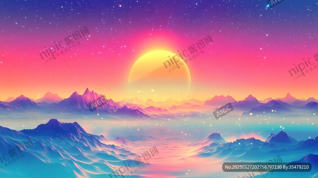 梦幻星际下的壮美山川