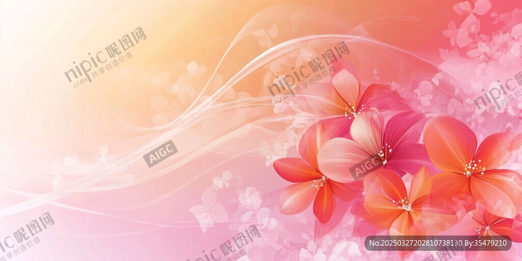 梦幻粉色花卉背景图
