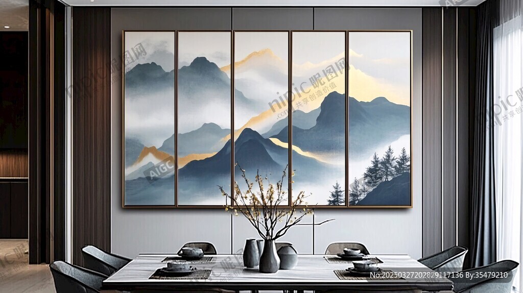 新中式客厅山水装饰画