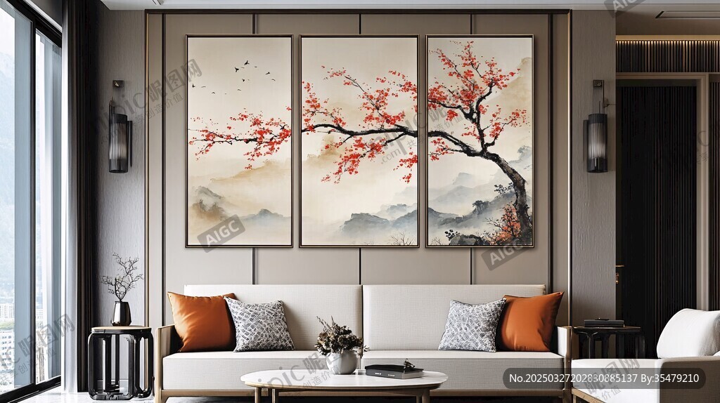 中式客厅的雅致装饰画