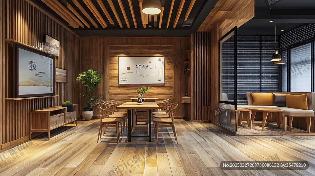 中式风格温馨餐厅室内景