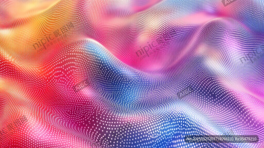 梦幻彩色波点流动背景图