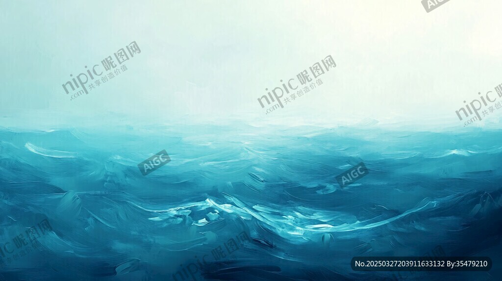 梦幻蓝色海洋抽象景观