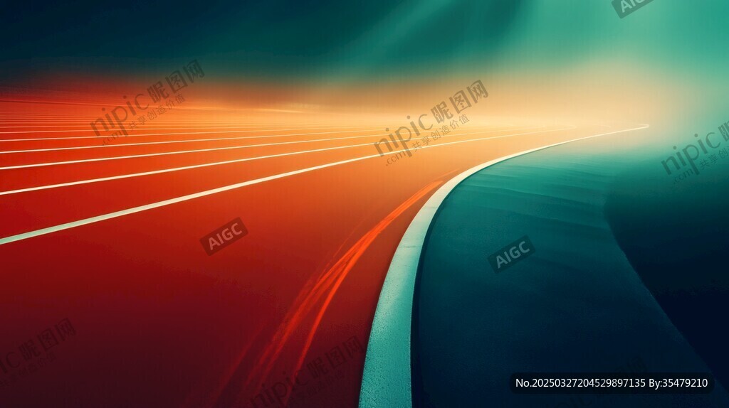 动感跑道光影艺术画面