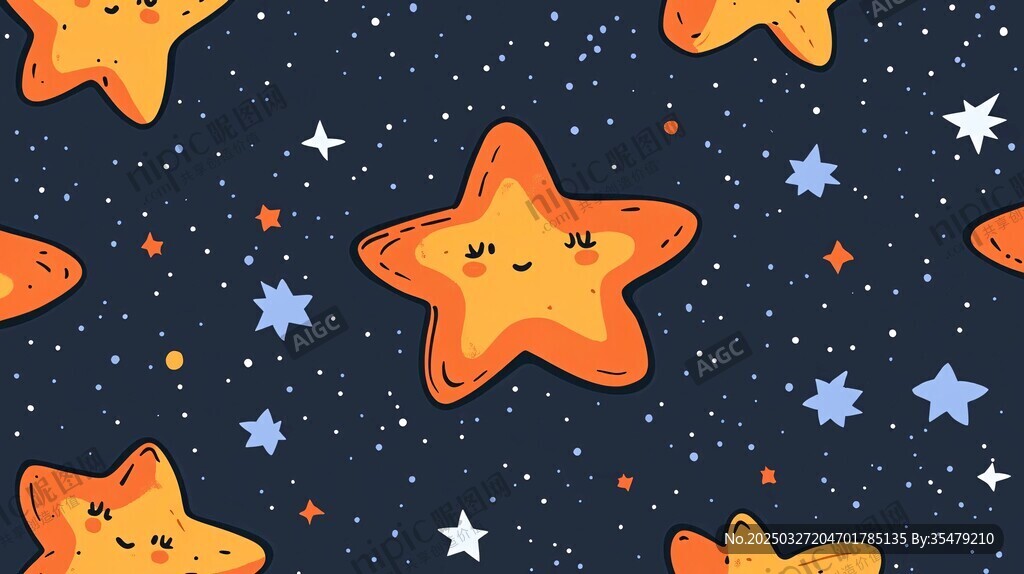 可爱星星卡通图案背景
