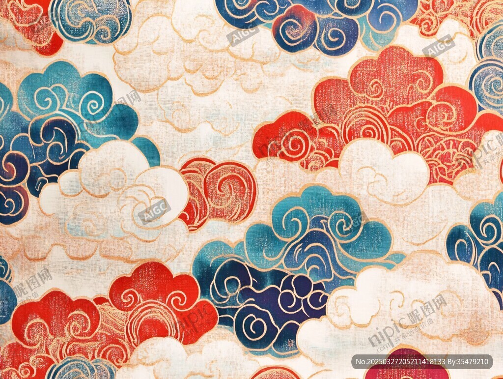 中式古典云纹图案纹理