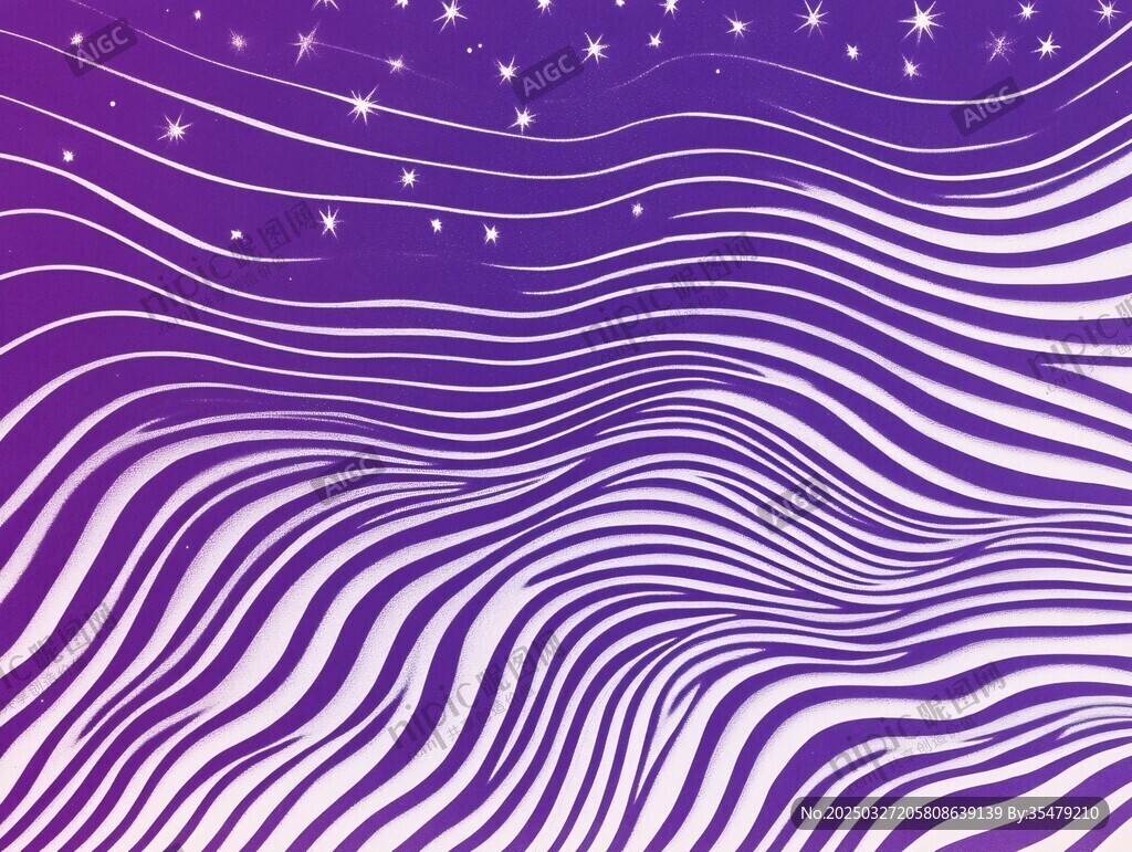 梦幻紫色波浪星空背景图