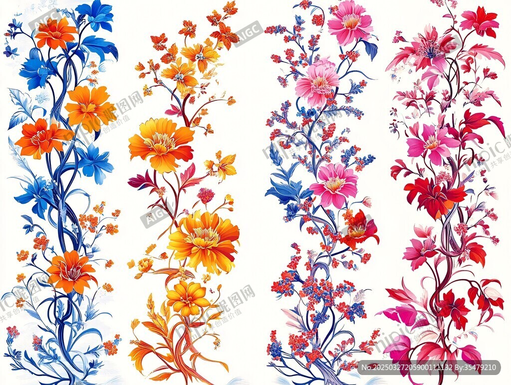 多彩花卉图案精美装饰画