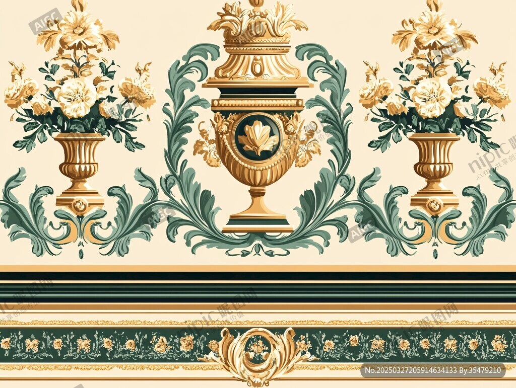 欧式古典花卉装饰图案