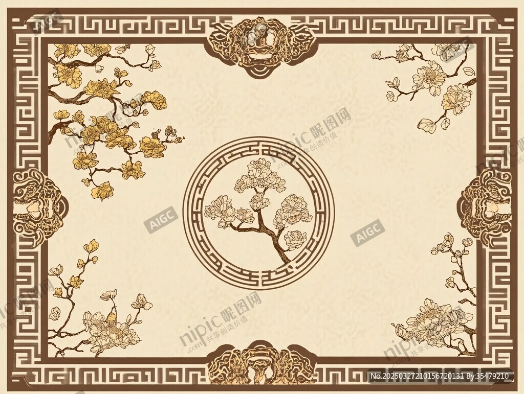 中式古典花纹地毯图案设计