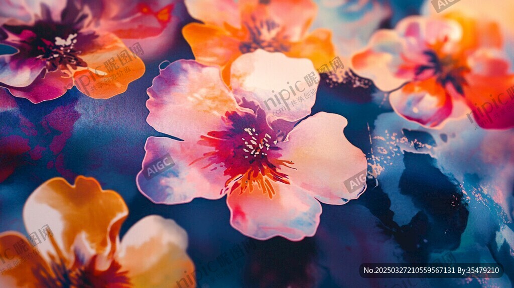梦幻绚丽花朵艺术画面