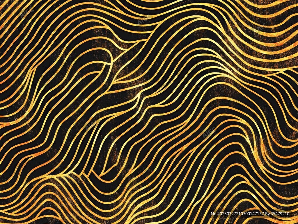 金色波浪纹理背景图案