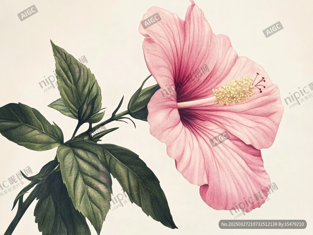 粉色木槿花特写