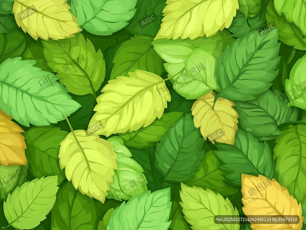 绿叶铺就的生机画面