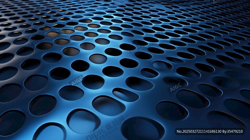 蓝色孔洞金属质感纹理图