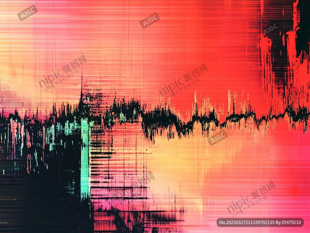 梦幻色彩故障艺术背景图