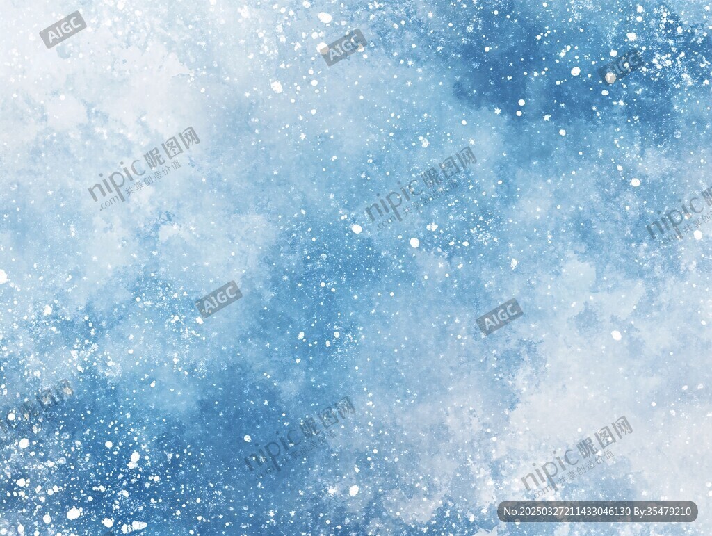 梦幻蓝色雪花背景图