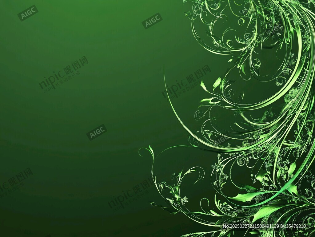绿色花纹背景图