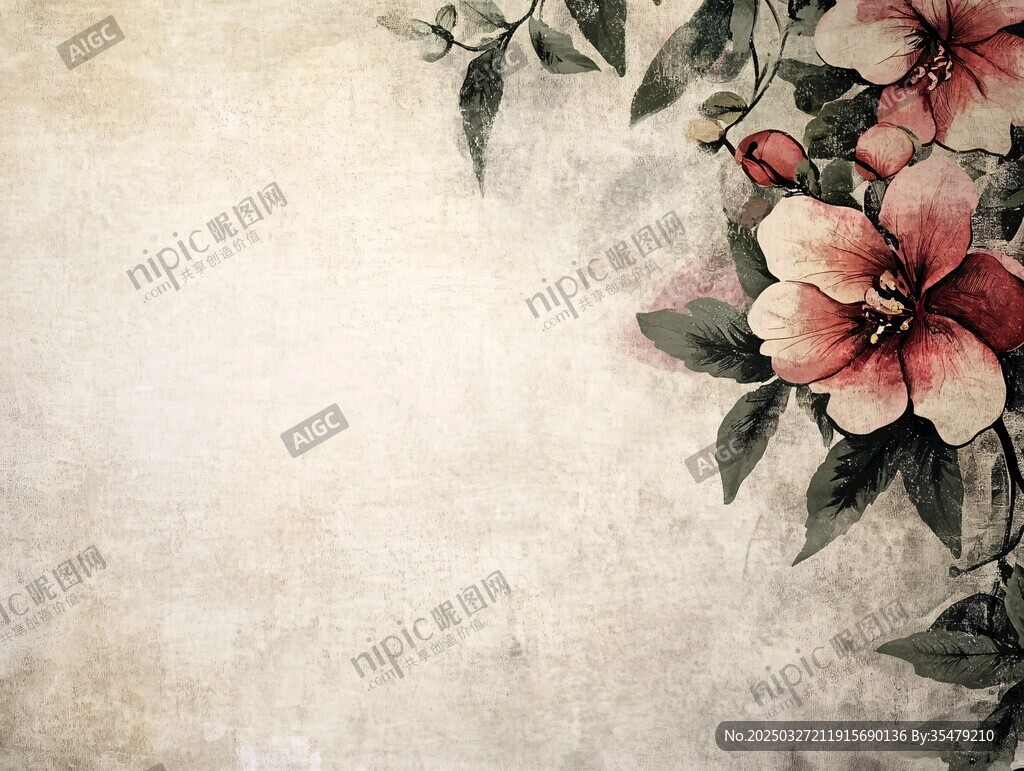 复古风花卉背景图