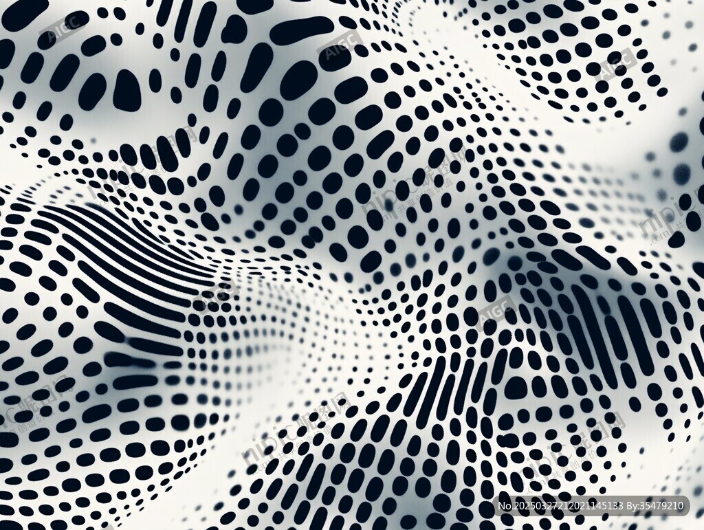 黑白波点抽象纹理图案