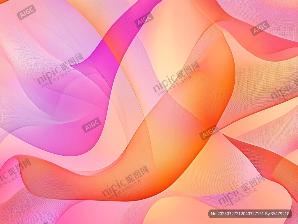 梦幻渐变彩色流动线条图