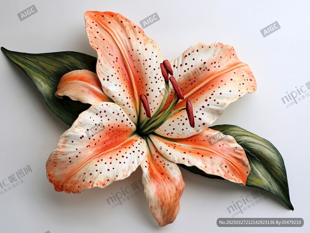 立体彩绘百合花装饰品
