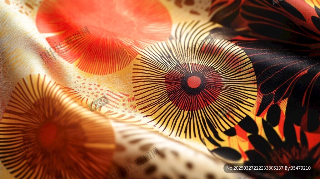 绚丽花卉图案布料
