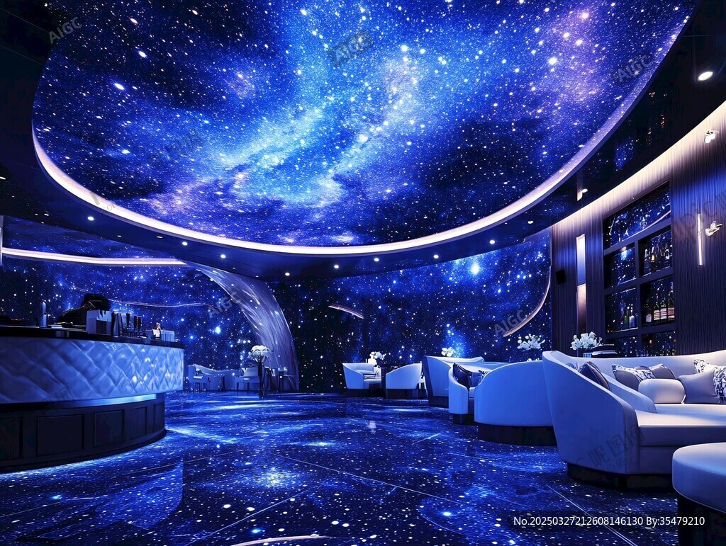 梦幻星空主题室内空间