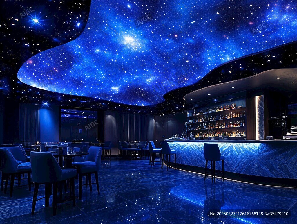 梦幻星空主题酒吧空间