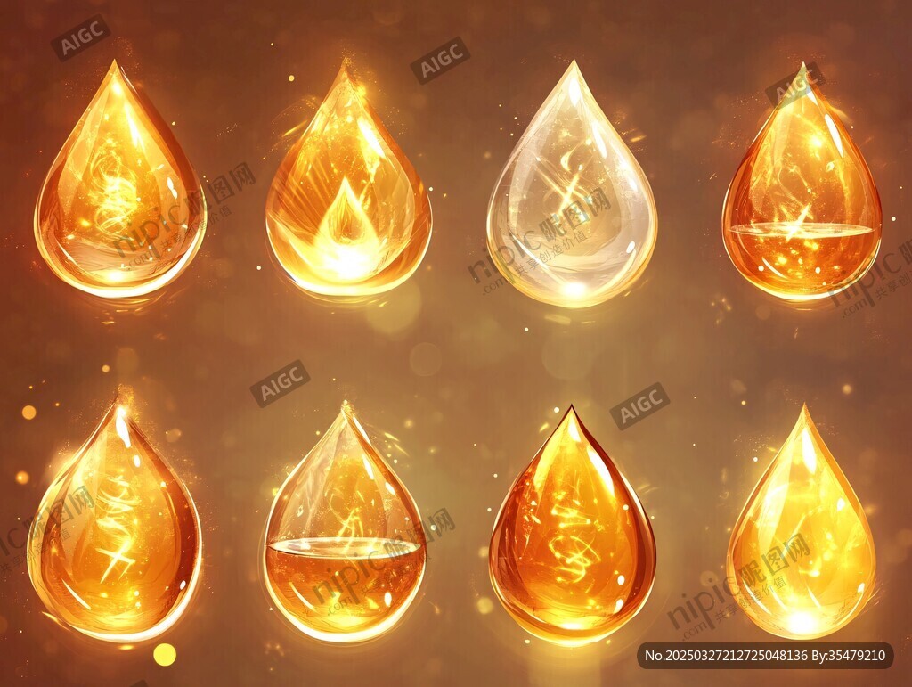炫彩金色水滴特效集合