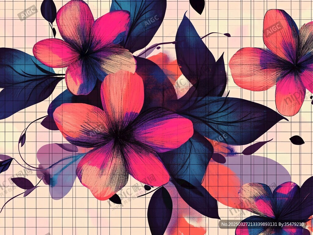 梦幻花卉图案设计
