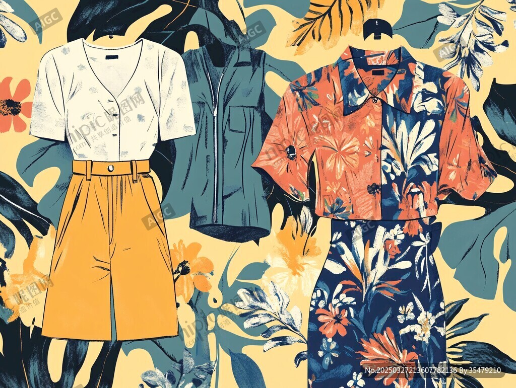 夏日时尚服饰插画