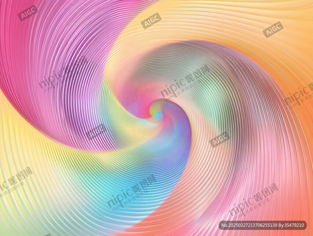 梦幻色彩螺旋纹理背景图