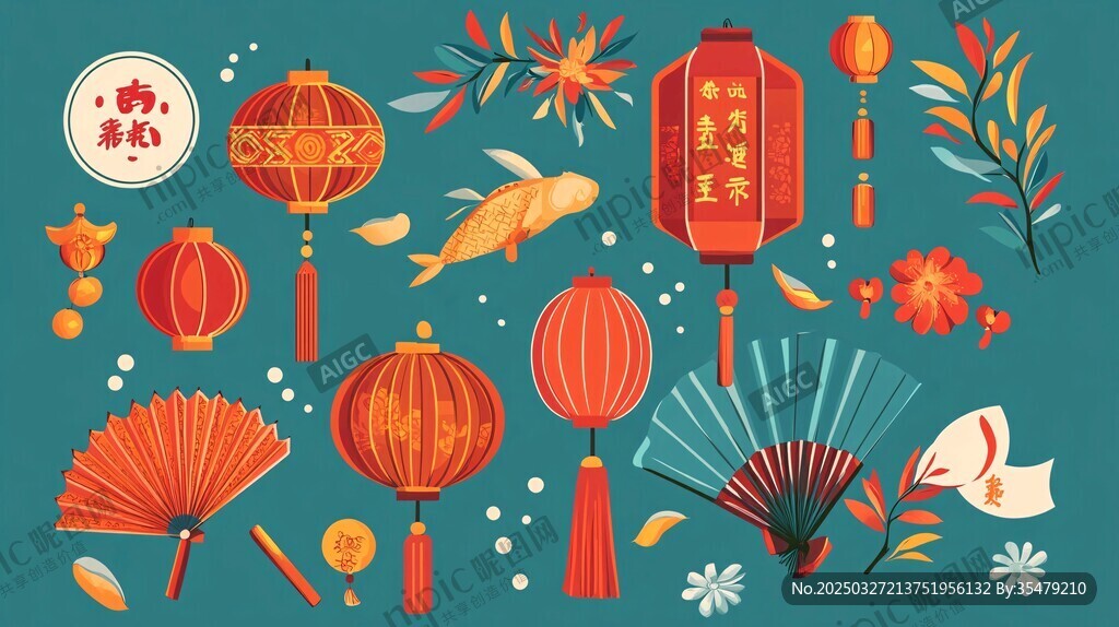 喜庆中国风春节元素集合