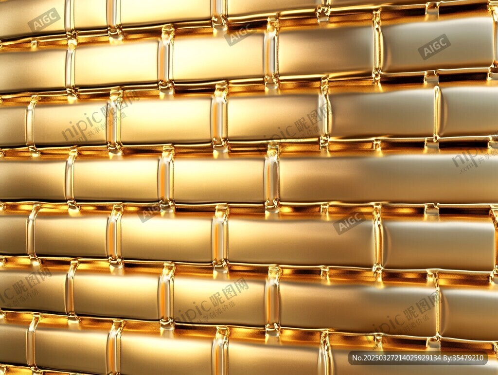 金光闪耀的金砖阵列