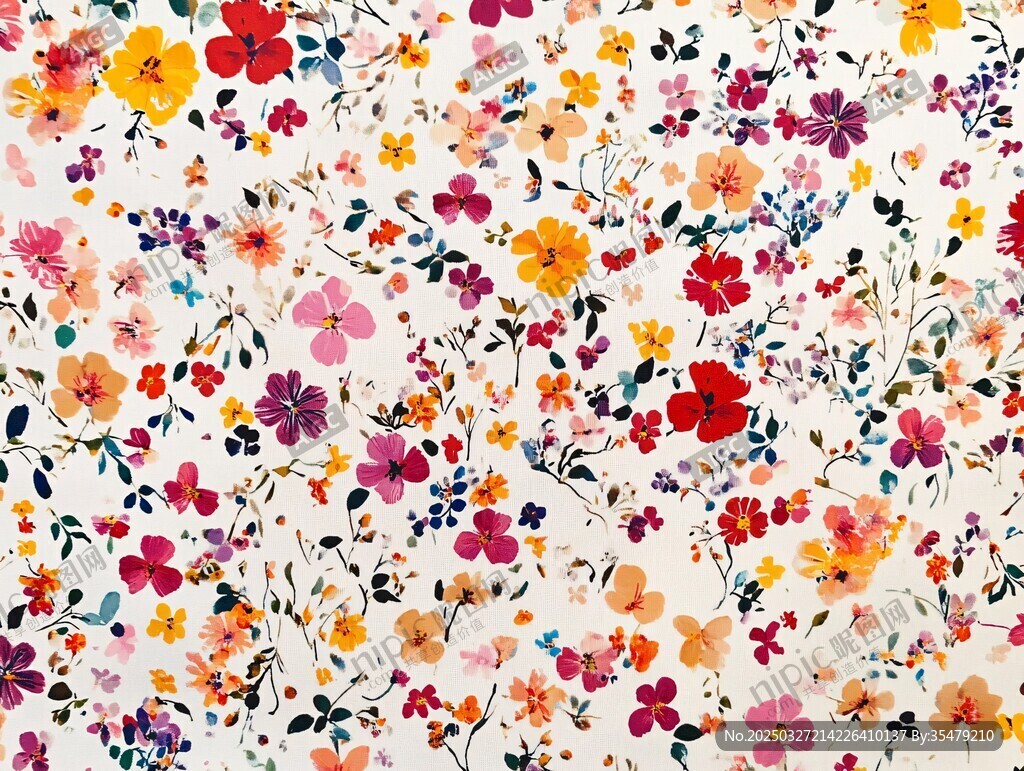 缤纷碎花图案 清新花卉风