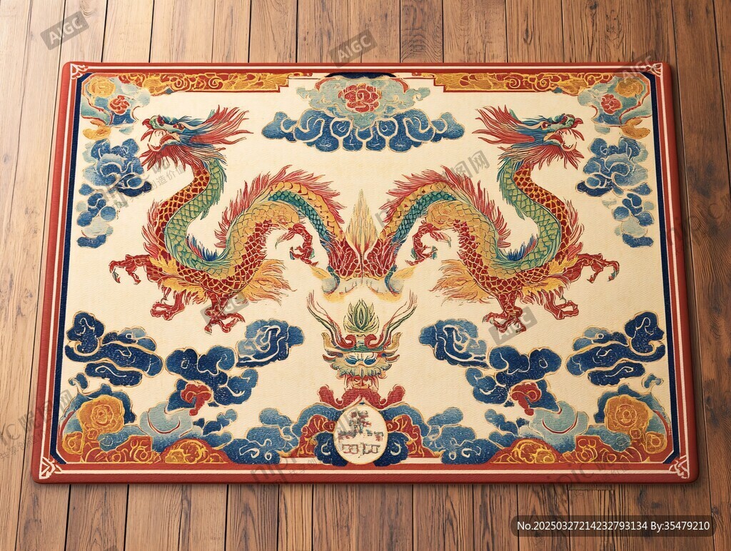 中式双龙戏珠精美装饰画