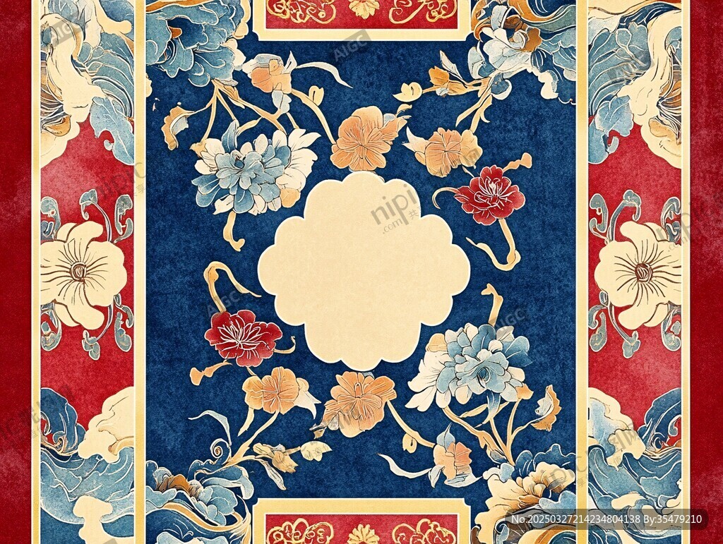 中式传统花卉锦纹图案