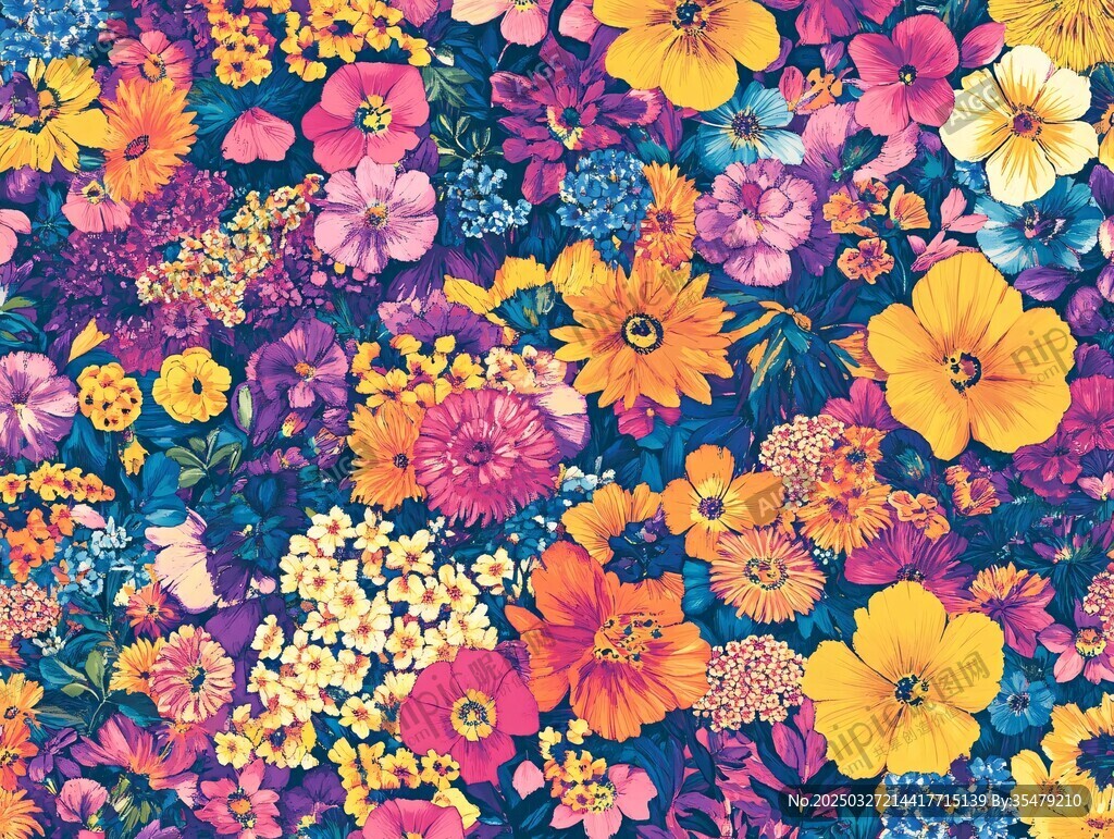 缤纷花卉图案 绚丽多彩