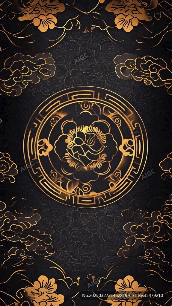 黑金虎纹中式古典图案