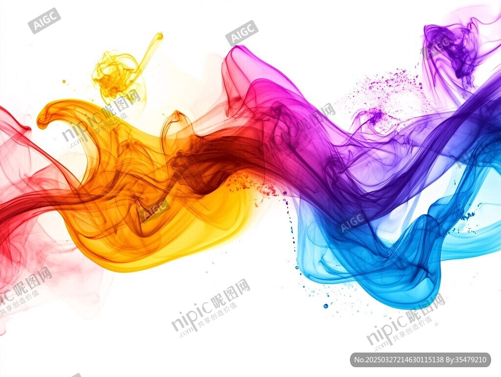 彩色烟雾舞动绚丽画面
