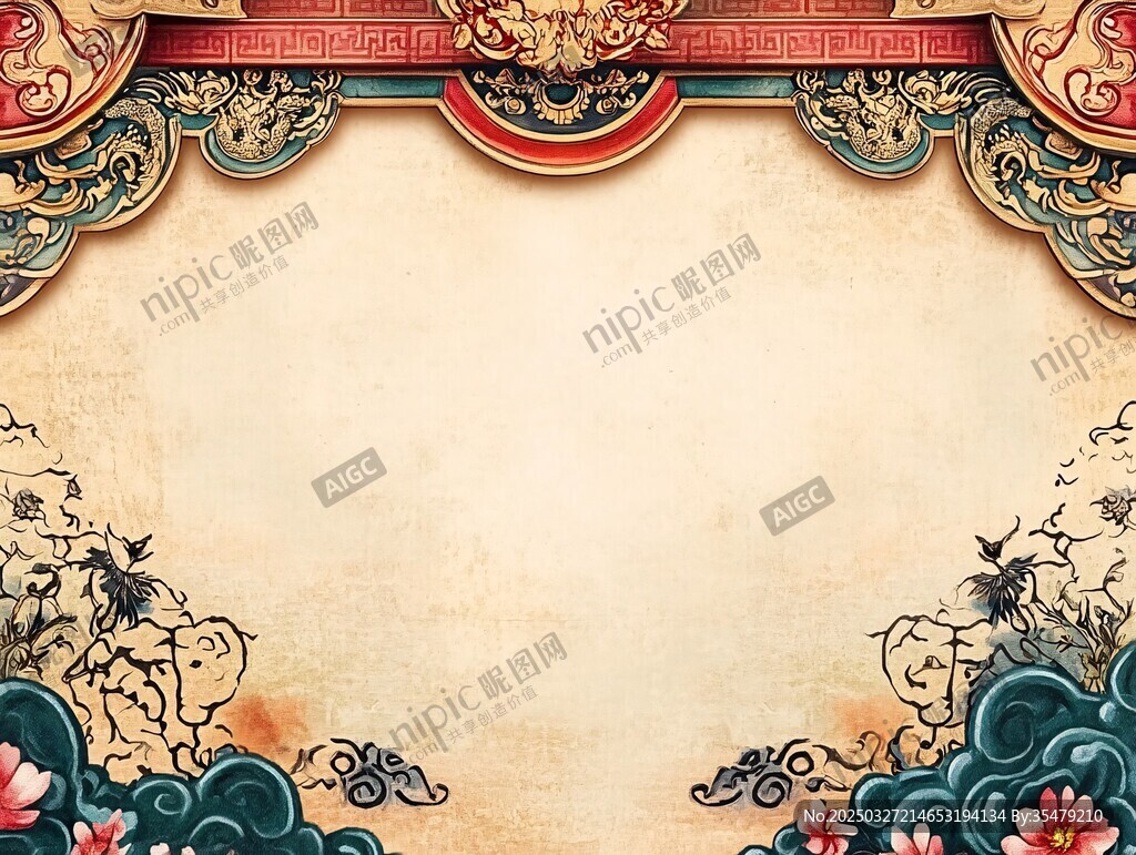中式古典华丽边框背景图