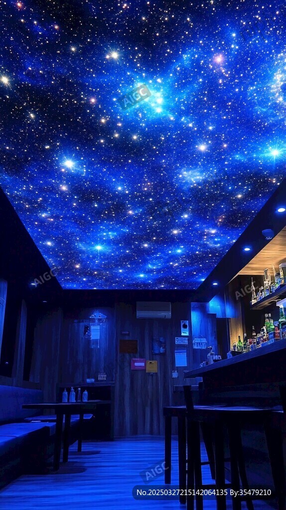 梦幻星空主题室内休闲空间