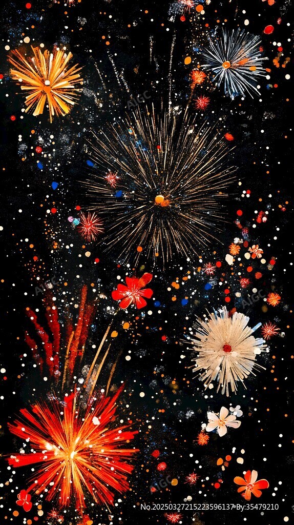 绚丽烟花绽放夜空