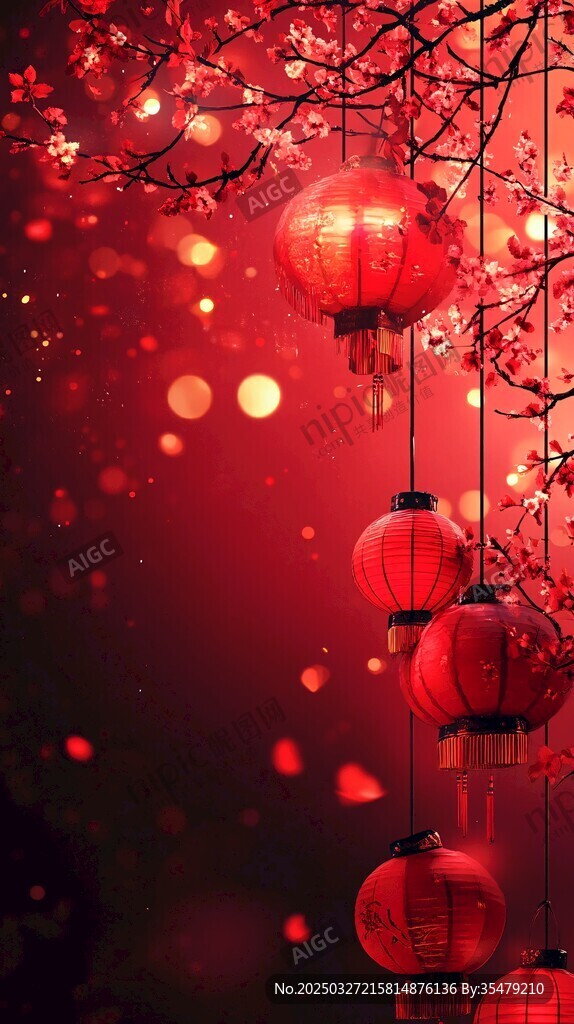 喜庆红灯笼装点浪漫氛围