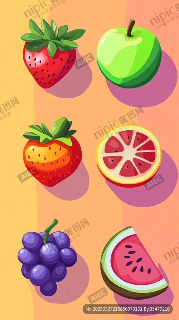 缤纷水果插画集合