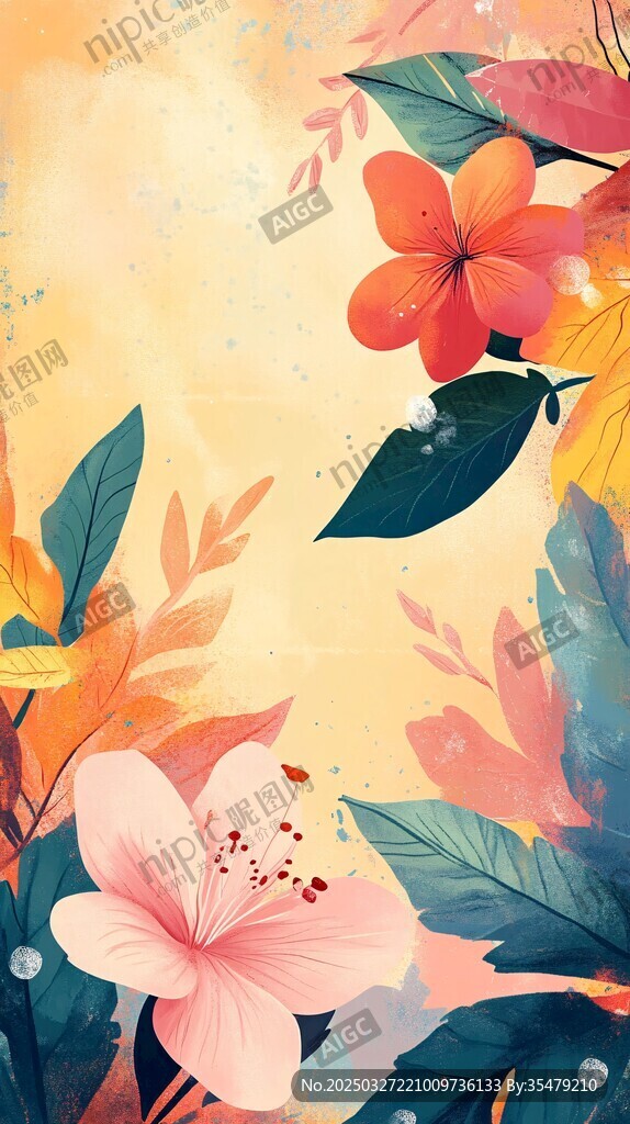 梦幻花卉背景图